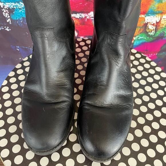 Frye & Co Tania Black Leather Pull On Tall Riding Boots Equestrain Size 6 1/2 - Picture 2 of 16